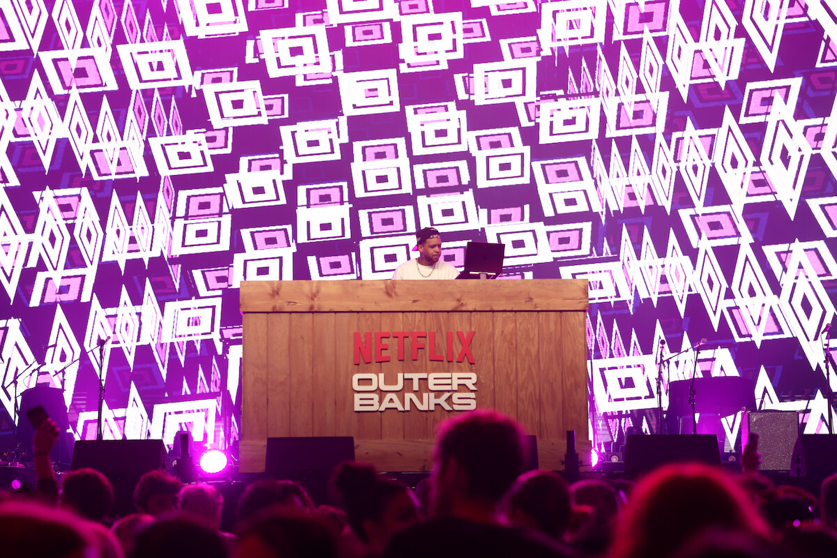 DJ Chase B performing at Netflix’s Poguelandia 2024: A Netflix Outer Banks Experience at Barker Hangar on Nov. 2 in Santa Monica, California.