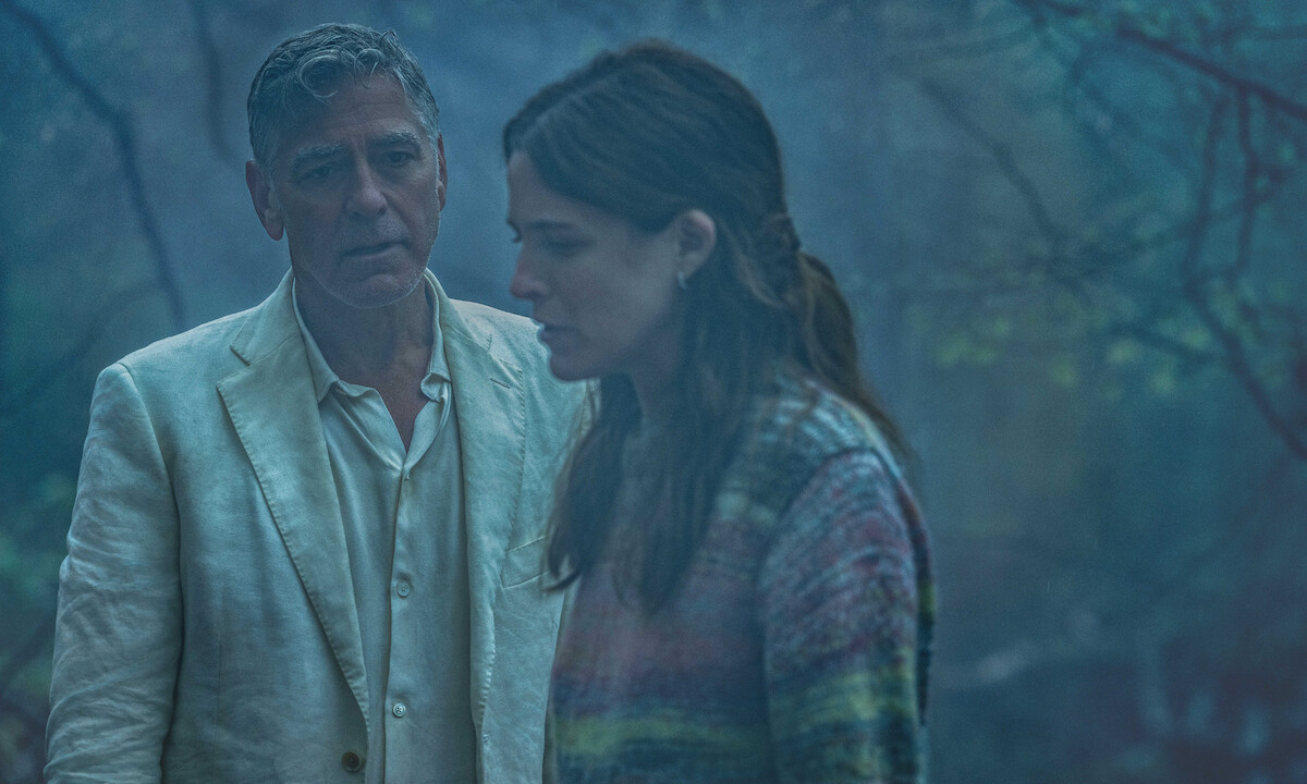Jay Kelly (George Clooney) is speaking to a aberration of his daughter Jessica Kelly (Riley Keough) in the woods at night in Tuscany as he reflects on the shortcomings of his personal life and relationships in the shadow of his leading man career.