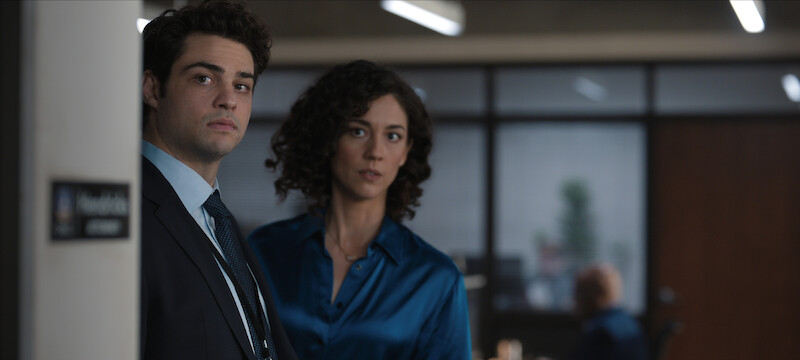 Noah Centineo as Owen Hendricks and Kaylah Zander as Amelia Salazar in Season 2 of ‘The Recruit’