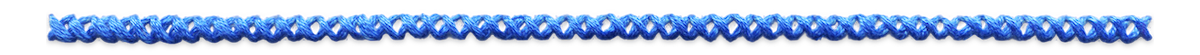 Long blue cross stitched line divider.