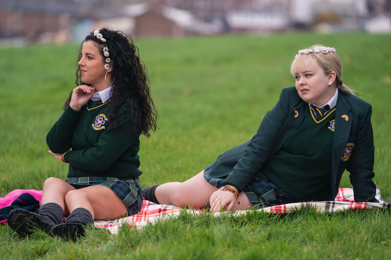 Michelle Mallon (Jamie-Lee O’Donnell) and Clare (Coughlan) - ‘Derry Girls’ Season 3 Photos