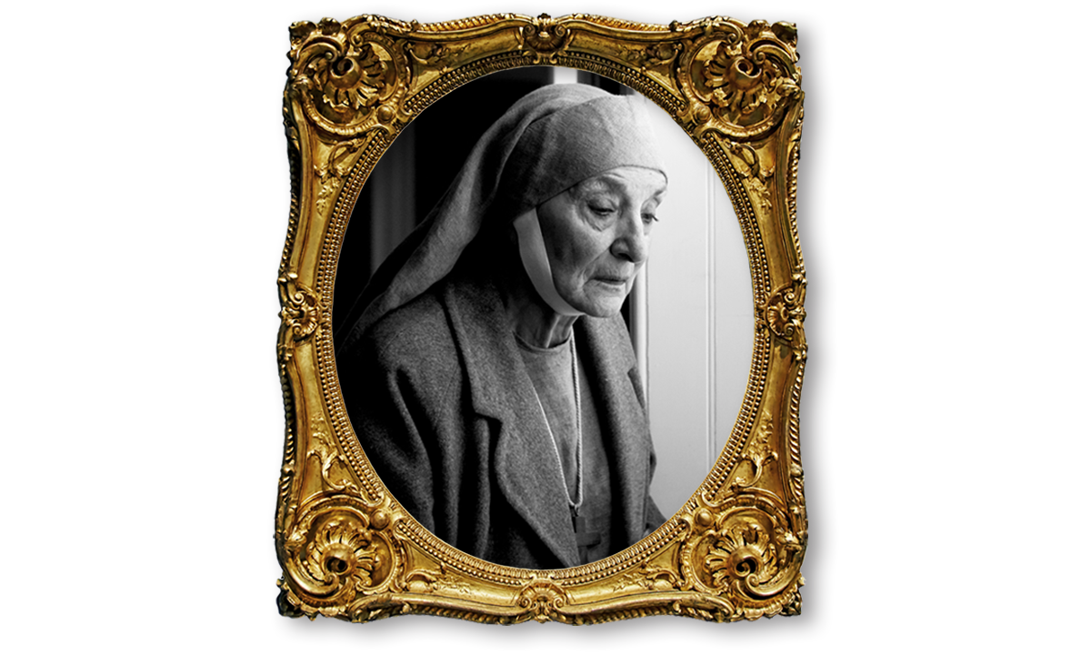 A framed photo of Prince Philip’s mother  — Princess Alice of Greece (Jane Lapotaire). 