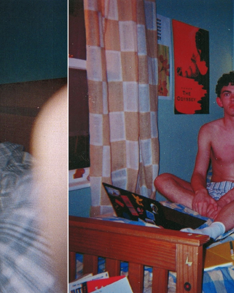 Split view of two disposable camera photos