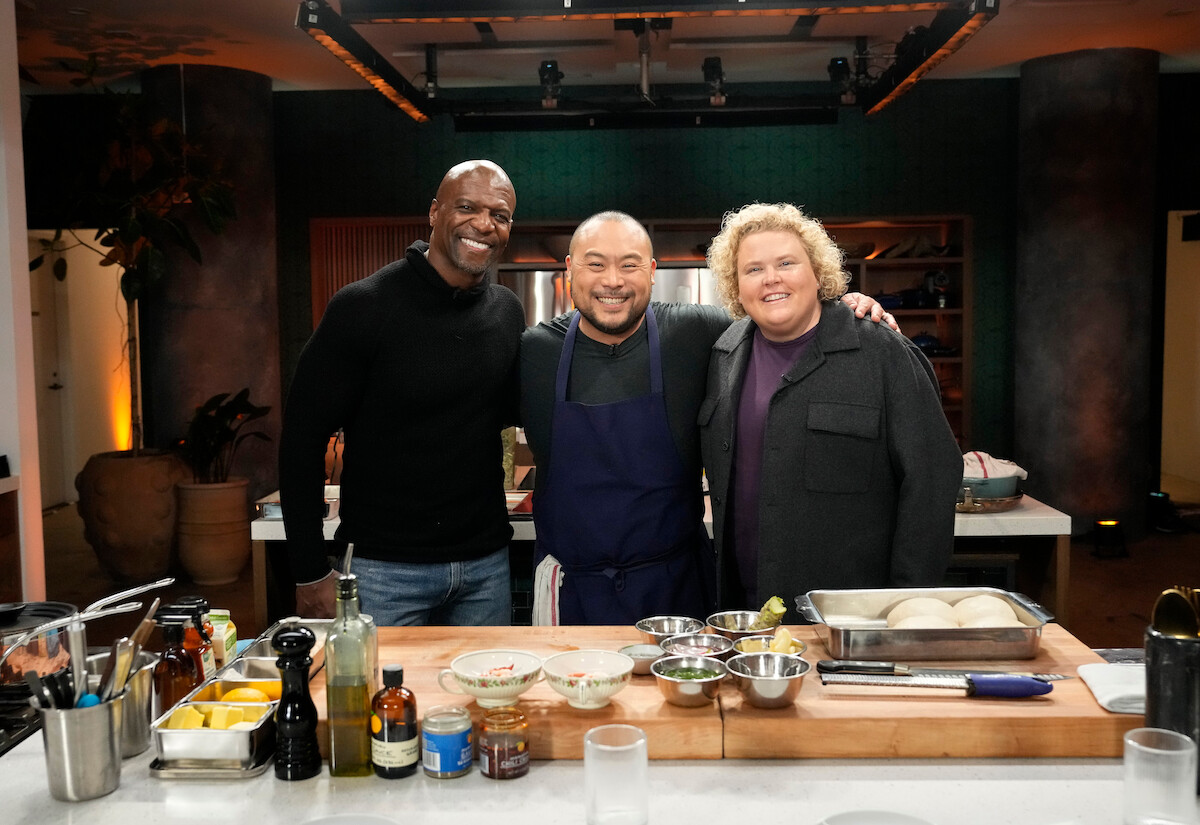 Terry Crews, David Chang, and Fortune Feimster in ‘Dinner Time Live with David Chang’.