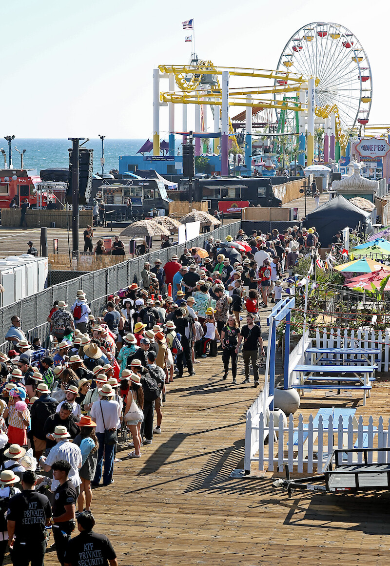 Fans attend Netflix global event for the celebration of One Piece at Santa Monica Pier in California. 
