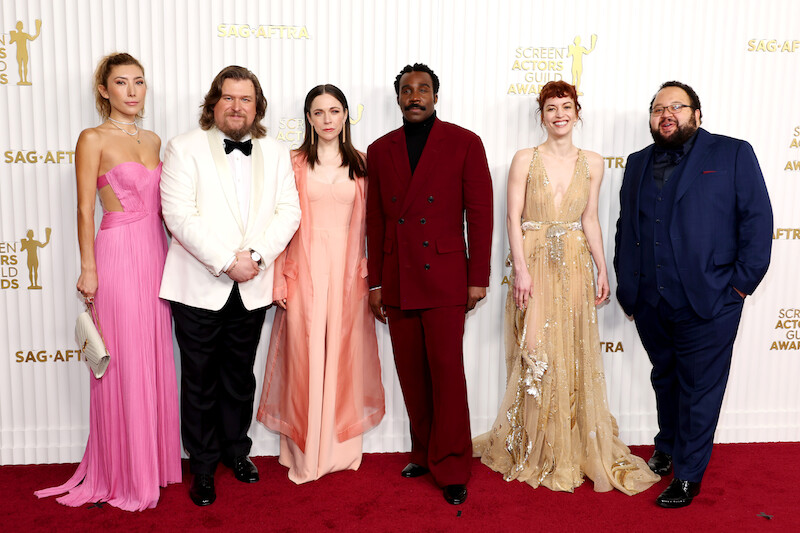 Dichen Lachman, Michael Chernus, Jen Tullock, Tramell Tillman, Britt Lower and Zach Cherry at the 2023 Screen Actors Guild Awards in Los Angeles.