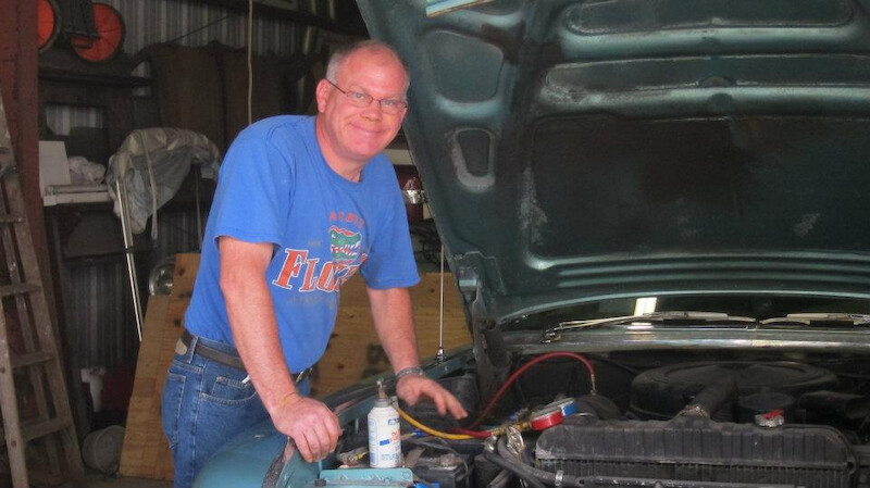 Pat working on his car
