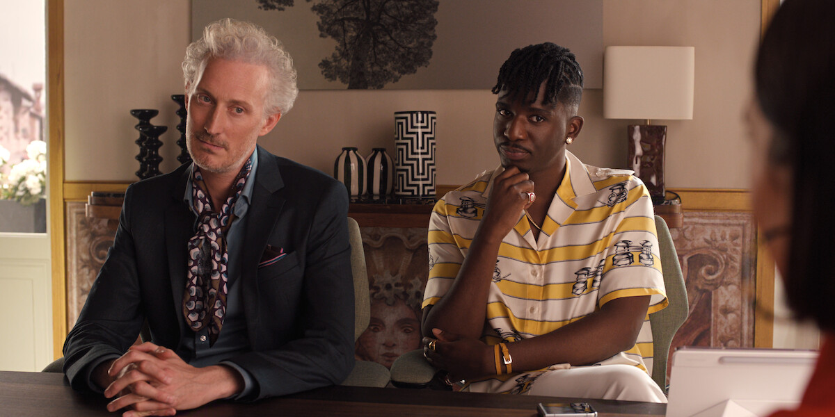 Bruno Gouery as Luc and Samuel Arnold as Julien in ‘Emily in Paris’ Season 5.
