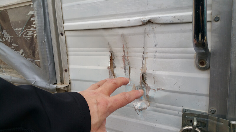 This trailer in Upper Fruitland sustained multiple attacks from Bigfoot.   - Evidence of Bigfoot
