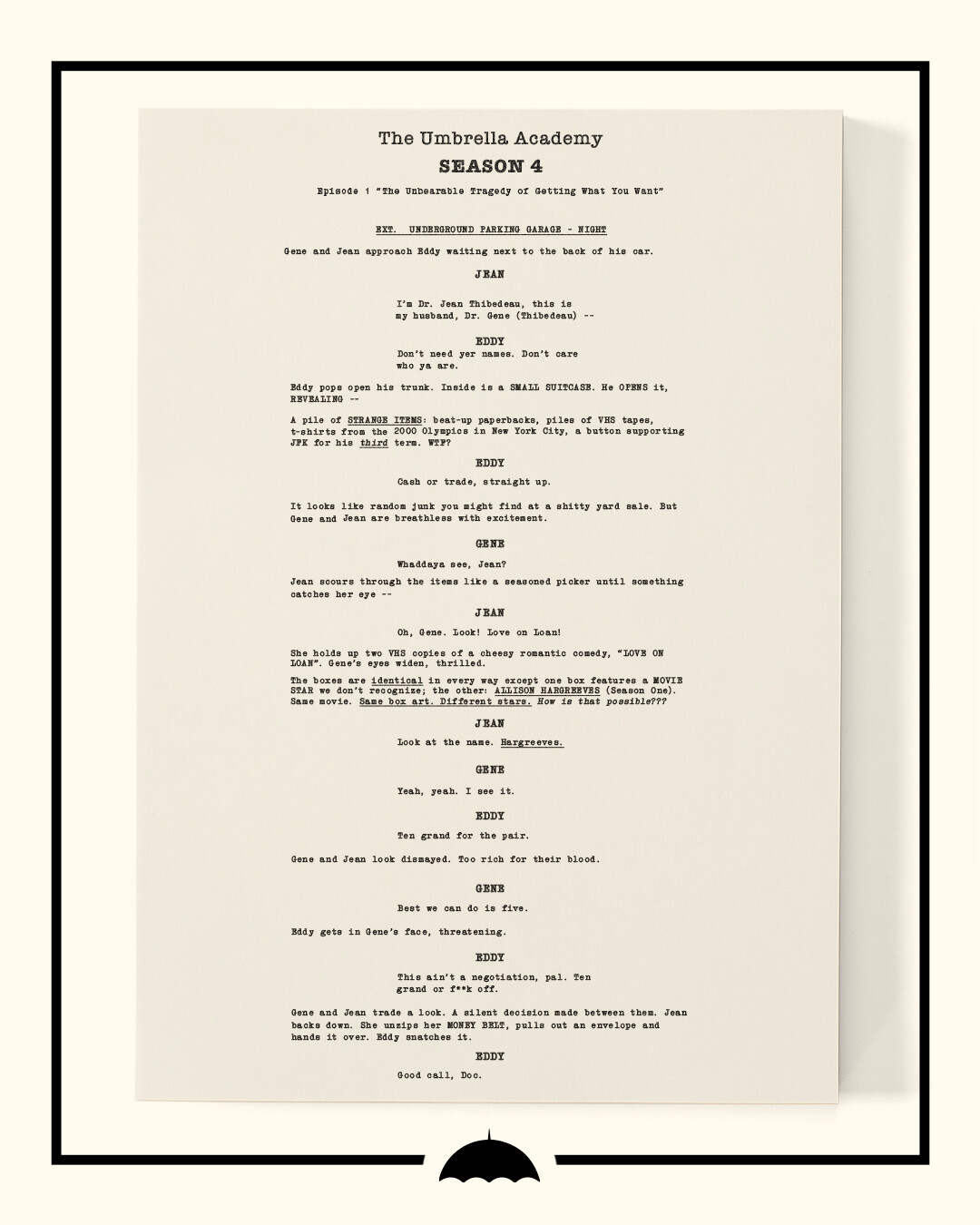 ‘The Umbrella Academy’ Season 4 script