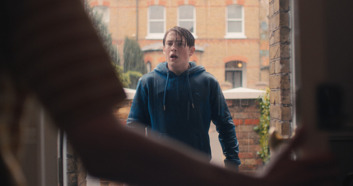 Nick shows up at Charlie’s door… sopping wet