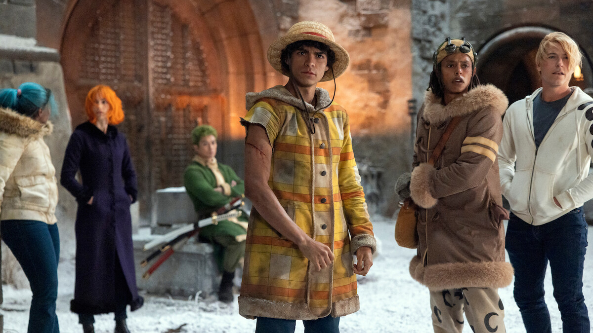 Iñaki Godoy as Monkey D. Luffy, Jacob Romero as Usopp, Taz Skylar as Sanji in ‘ONE PIECE’ Season 2