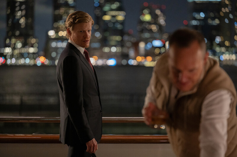 Jesse Plemons as Roger Carlson and Clark Gregg as Robert Morris in 'Zero Day'