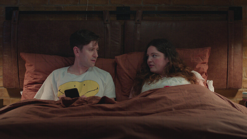 Michael Zegen and Megan Stalter in 'Too Much'