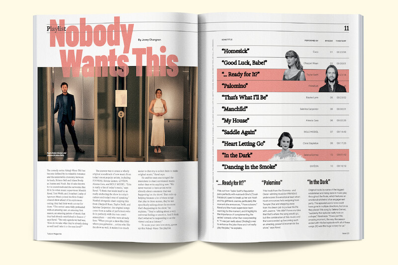 Breakdown of the playlist for Nobody Wants This Season 2 spread