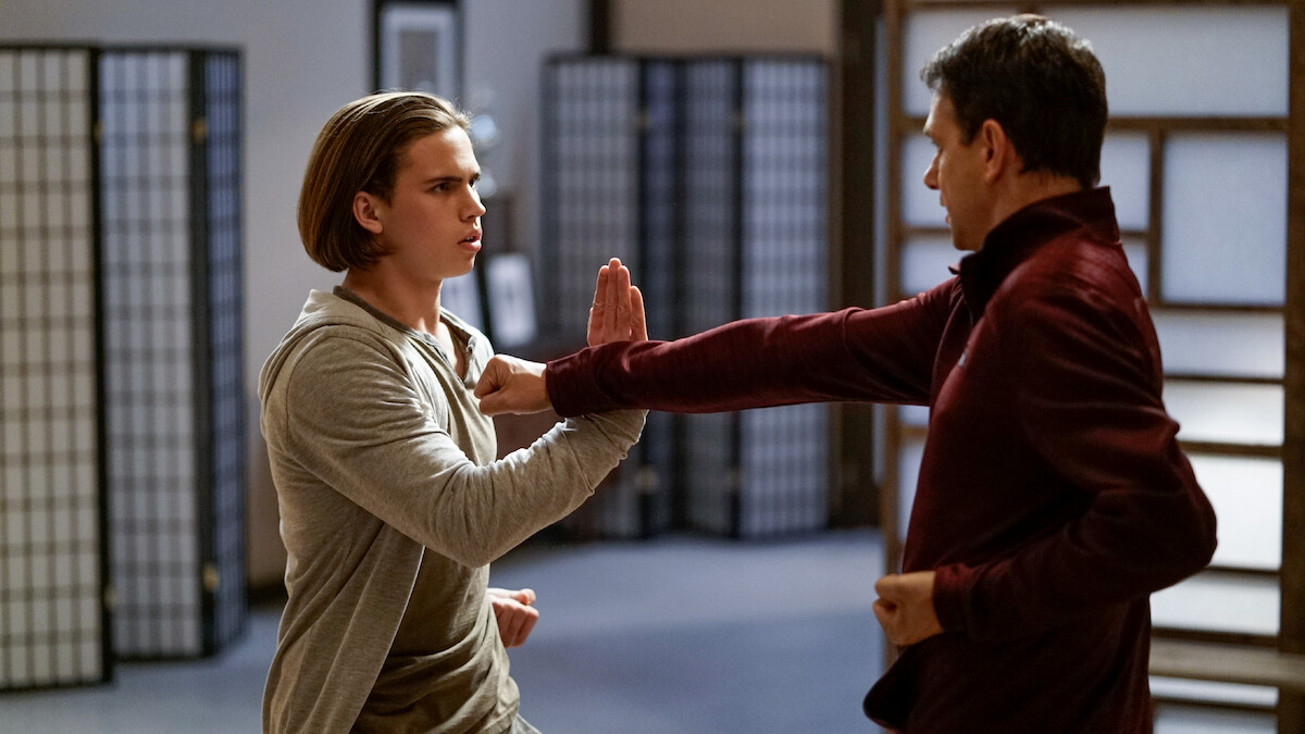 Daniel LaRusso spars with Robby Keene