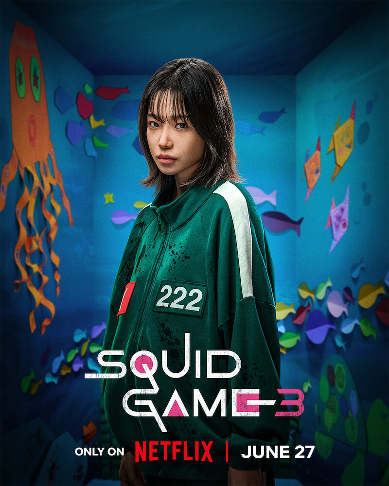 Character key art of Jo Yuri as Jun-hee for 'Squid Game' Season 3. 