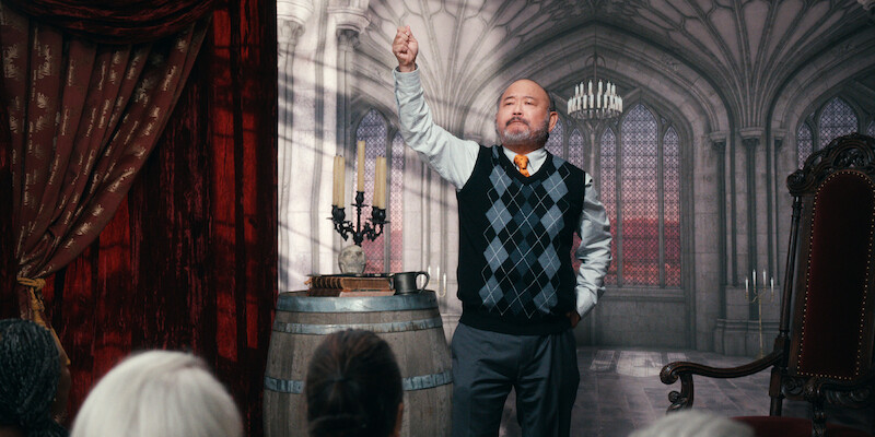 Clyde Kusatsu as Grant performs on a small stage in Season 1 of 'A Man on the Inside'
