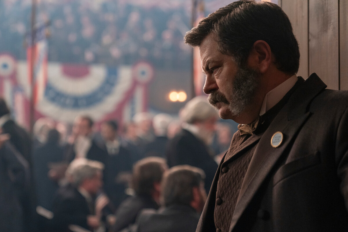Nick Offerman as Chester A. Arthur in ‘Death by Lightning.’