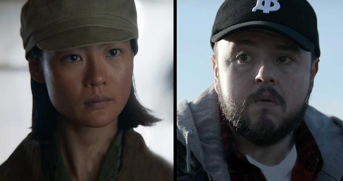 Zin Tseng as Young Ye Wenjie and John Bradley as Jack Rooney in '3 Body Problem.'
