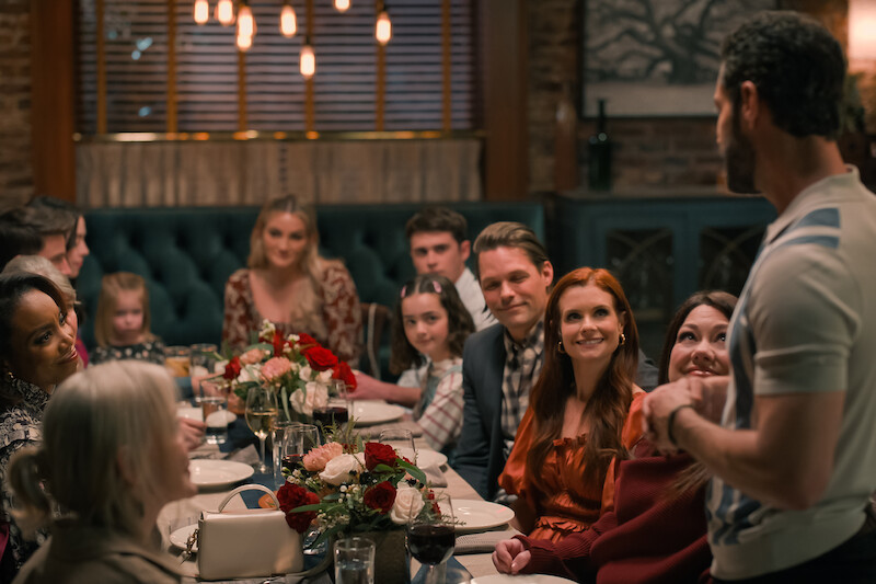 Heather Headley as Helen Decatur, Justin Bruening as Cal Maddox, JoAnna Garcia Swisher as Maddie Townsend and Brooke Elliott as Dana Sue Sullivan in Sweet Magnolias.