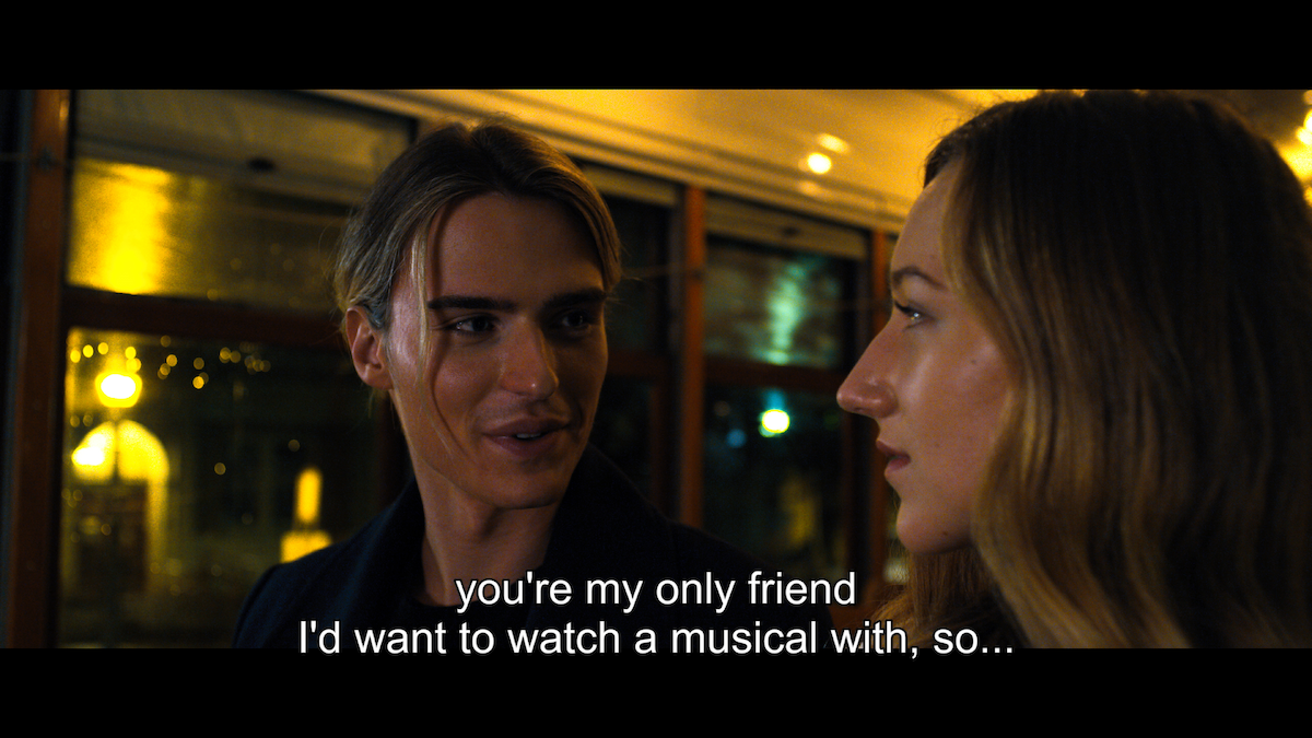 Stig talking to Jodi in Tall Girl