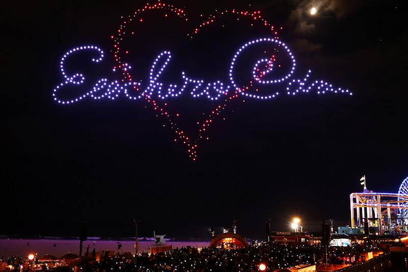 Fans attend Netflix global event for the celebration of One Piece at Santa Monica Pier in California. 