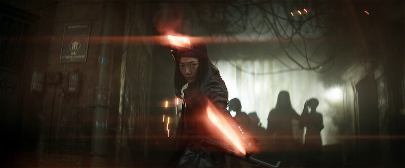 Doona Bae as Nemesis in Rebel Moon.
