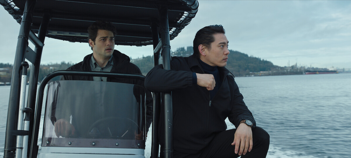 Noah Centineo as Owen Hendricks and Teo Yoo as Jang Kyun in Season 2 of ‘The Recruit’