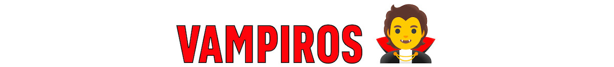 Lettering vermelho diz “vampiros”