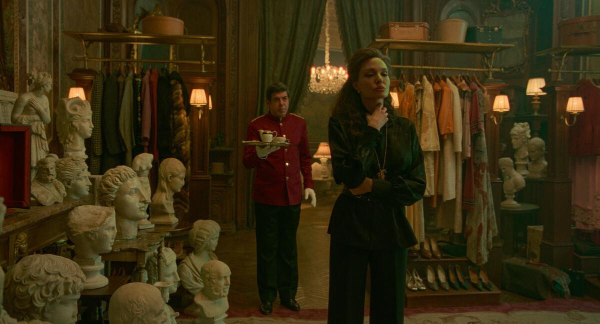 Pierfrancesco Favino as Ferruccio and Angelina Jolie as Maria Callas in ‘Maria.’