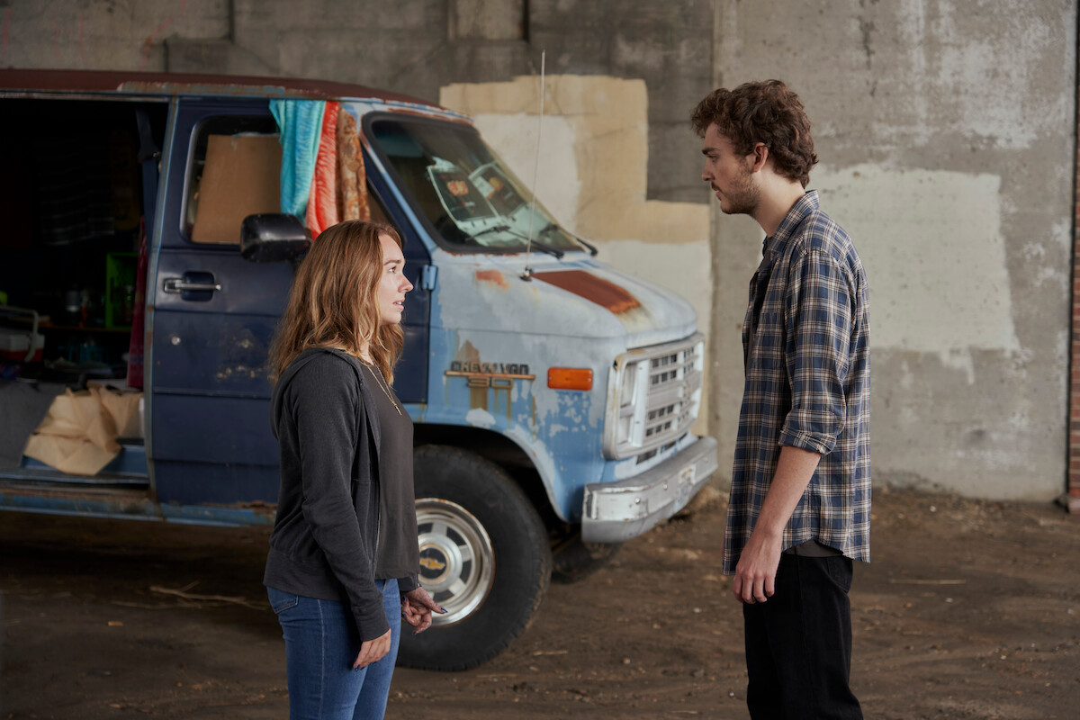 Holly Taylor as Angelina Meyer and Ty Doran as Cal Stone in ‘Manifest’ Season 4.
