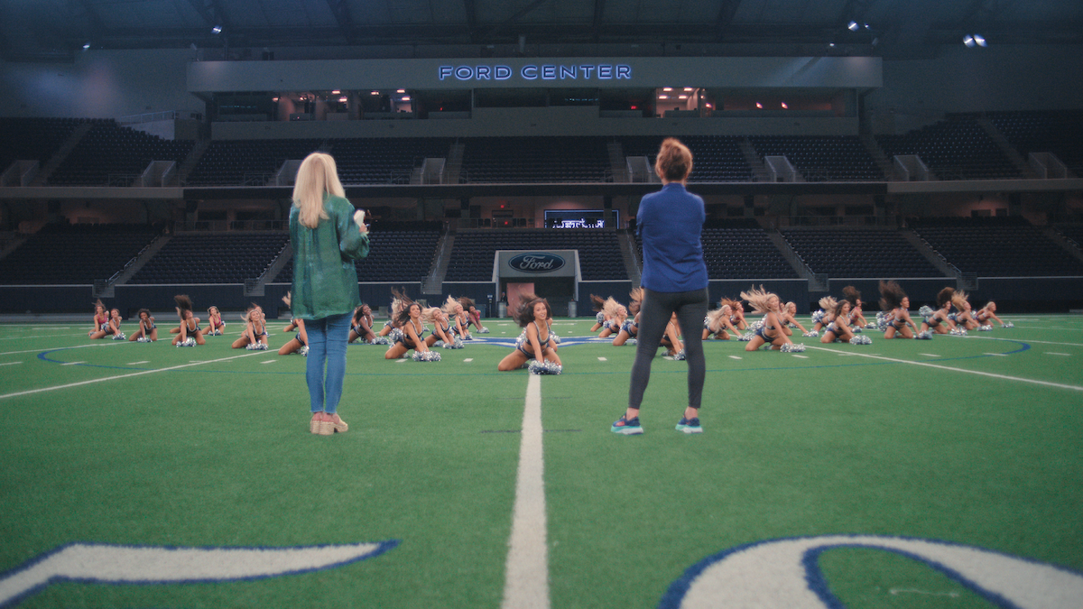 Director Kelli Finglass and head choreographer Judy Trammell at Dallas Cowboys Cheerleaders training camp.