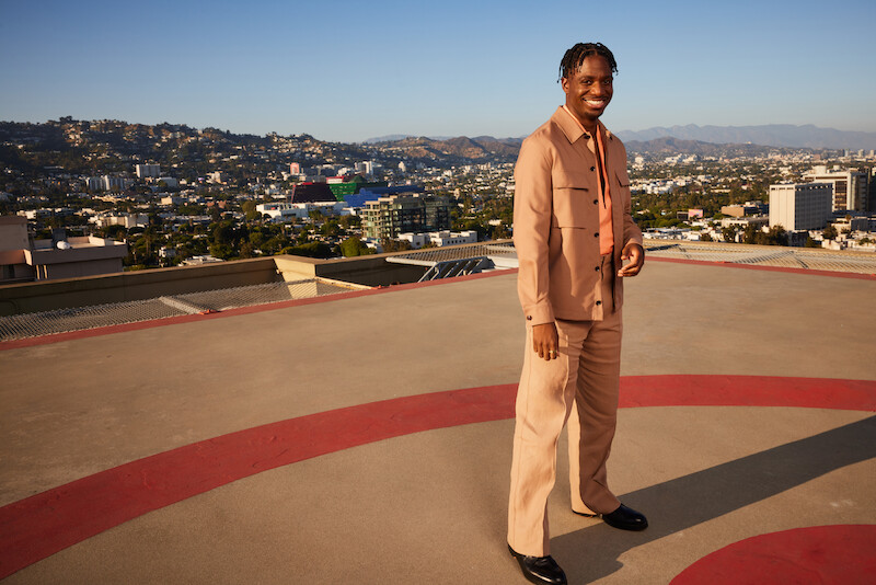 Samuel Arnold poses on a rooftop in Los Angeles. 