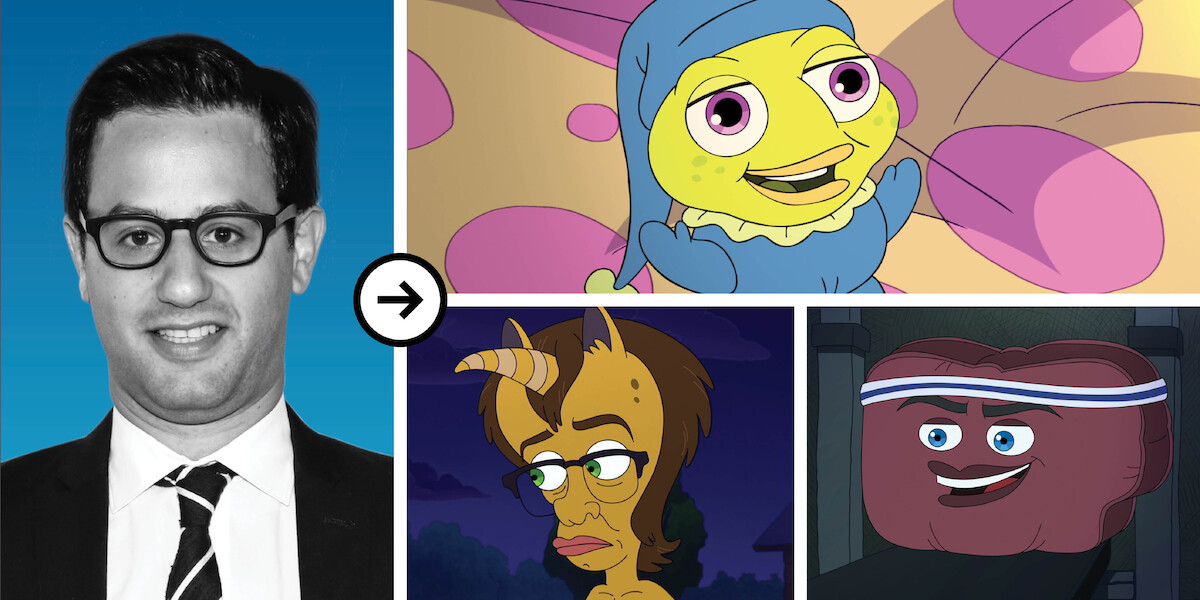 Gil Ozeri and his Big Mouth characters
