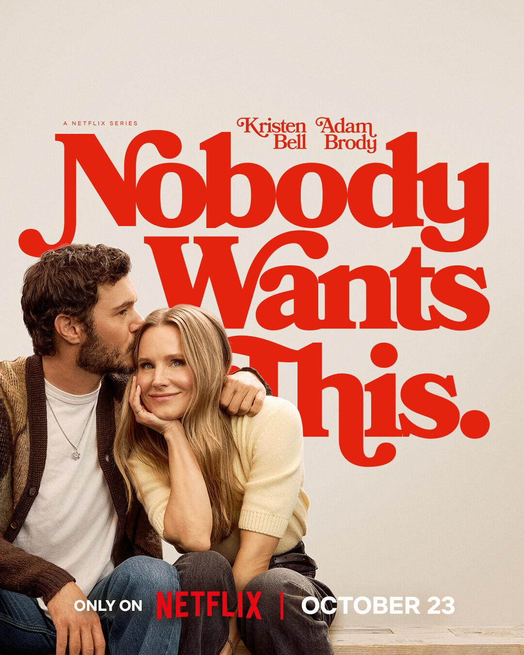 Kristen Bell as Joanne and Adam Brody as Noah in ‘Nobody Wants This’ Season 2.