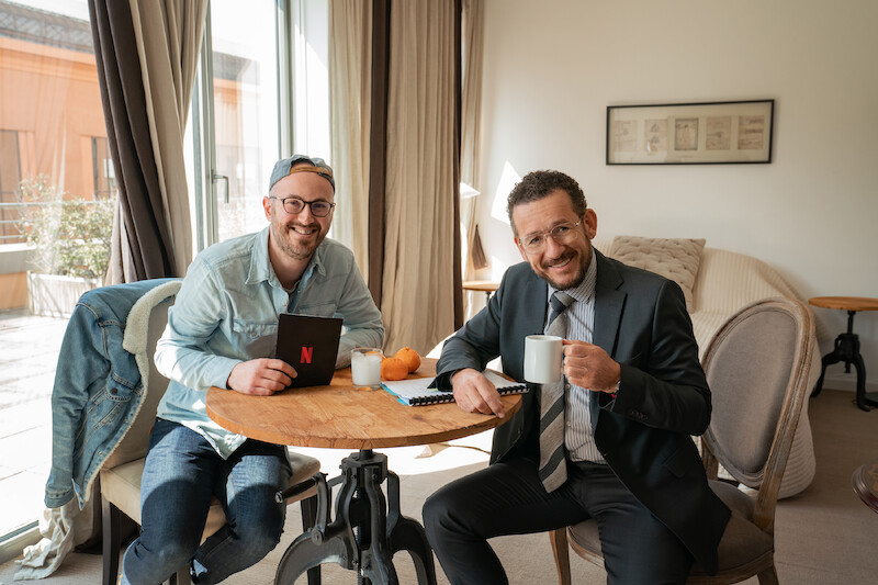 Mehdi Omaïs and Dany Boon as Inspector.