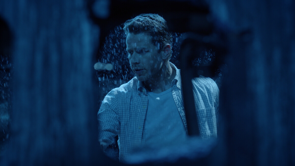 A man in rain.