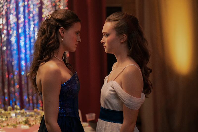 Fina Strazza as Tiffany Falconer and India Fowler as Lori Granger in 'Fear Street: Prom Queen.'