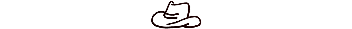 Line illustration of a cowgirl hat