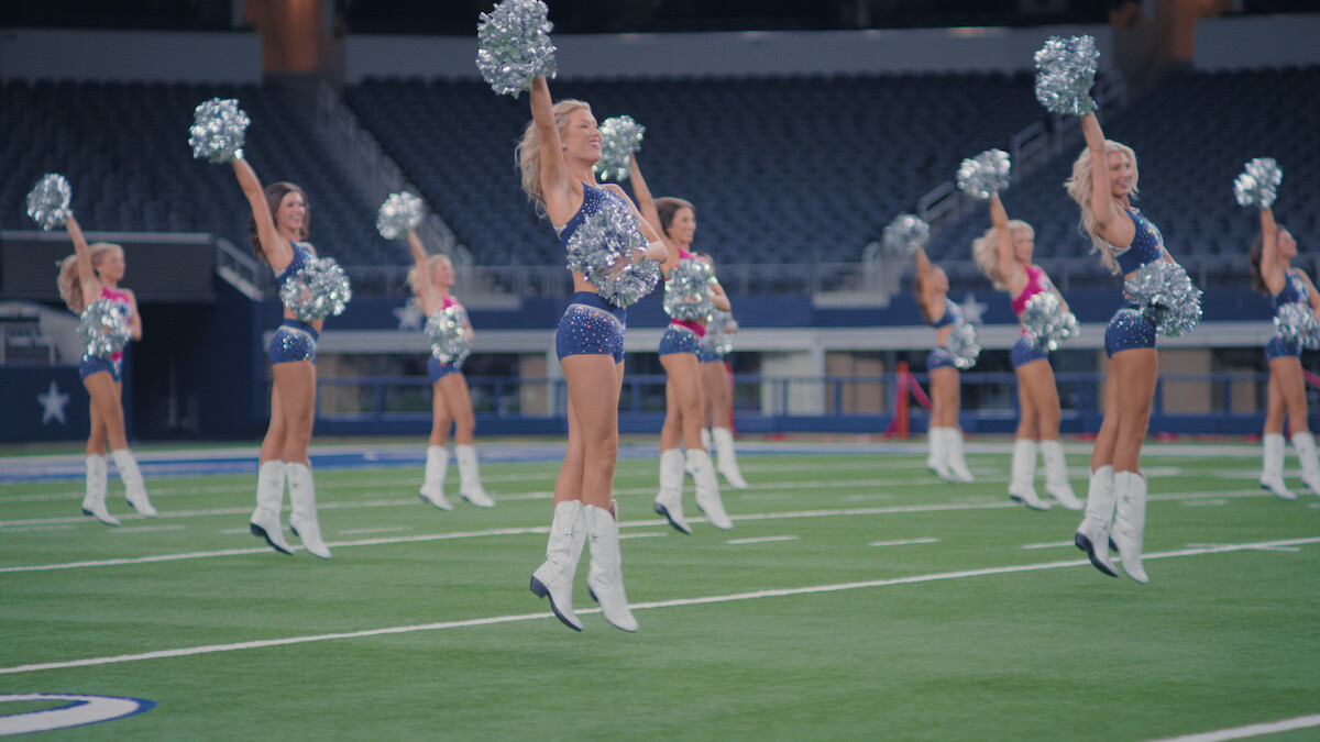 The Dallas Cowboys Cheerleaders during a training session.