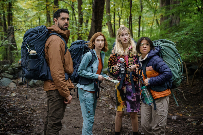 Esteban Benito as Mason, Ellie Kemper as Helen, Gus Birney as Kaylee and Julia Shiplett as Sue
