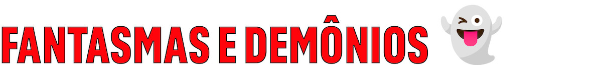 Lettering vermelho diz “fantasmas e demônios”