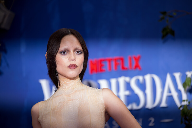 Jenna Ortega attends the global premiere of 'Wednesday' Season 2, Part 1.