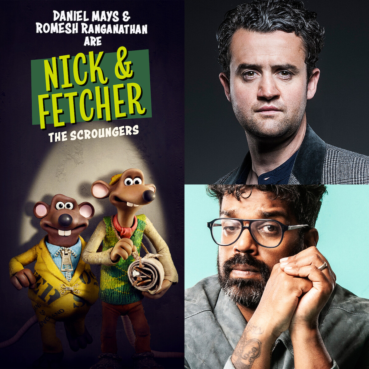 Daniel Mays and Romesh Ranganathan are Nick and Fletcher in Chicken Run: Dawn of the Nugget.
