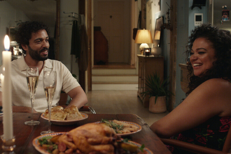 Marouane Zotti as Luca and Michelle Buteau as Mavis in 'Survival of the Thickest' Season 2.