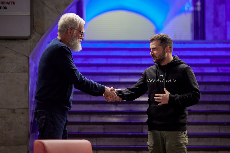 David Letterman and Volodymyr Zelenskyy