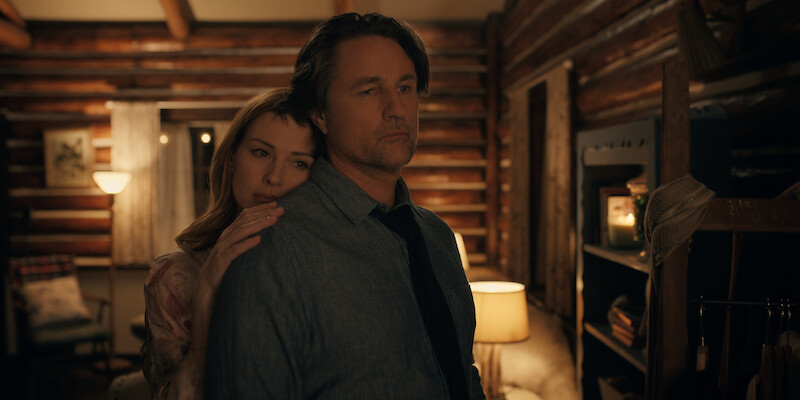 Alexandra Breckenridge as Mel Monroe and Martin Henderson as Jack Sheridan embrace each other in Season 6 of 'Virgin River'