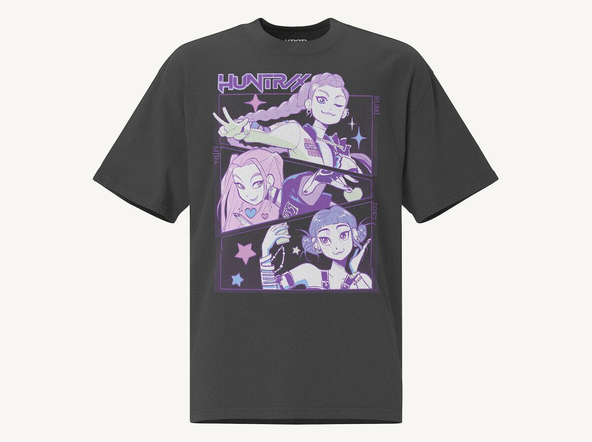 KPop Demon Hunters HUNTR/X Oversized Faded T-Shirt