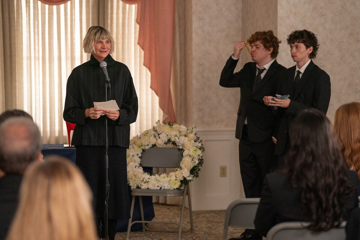 Kerri Kenney as Anne, Jake Gore as Kaden, and Cole Tristan Murphy as Kyler in ‘The Four Seasons’